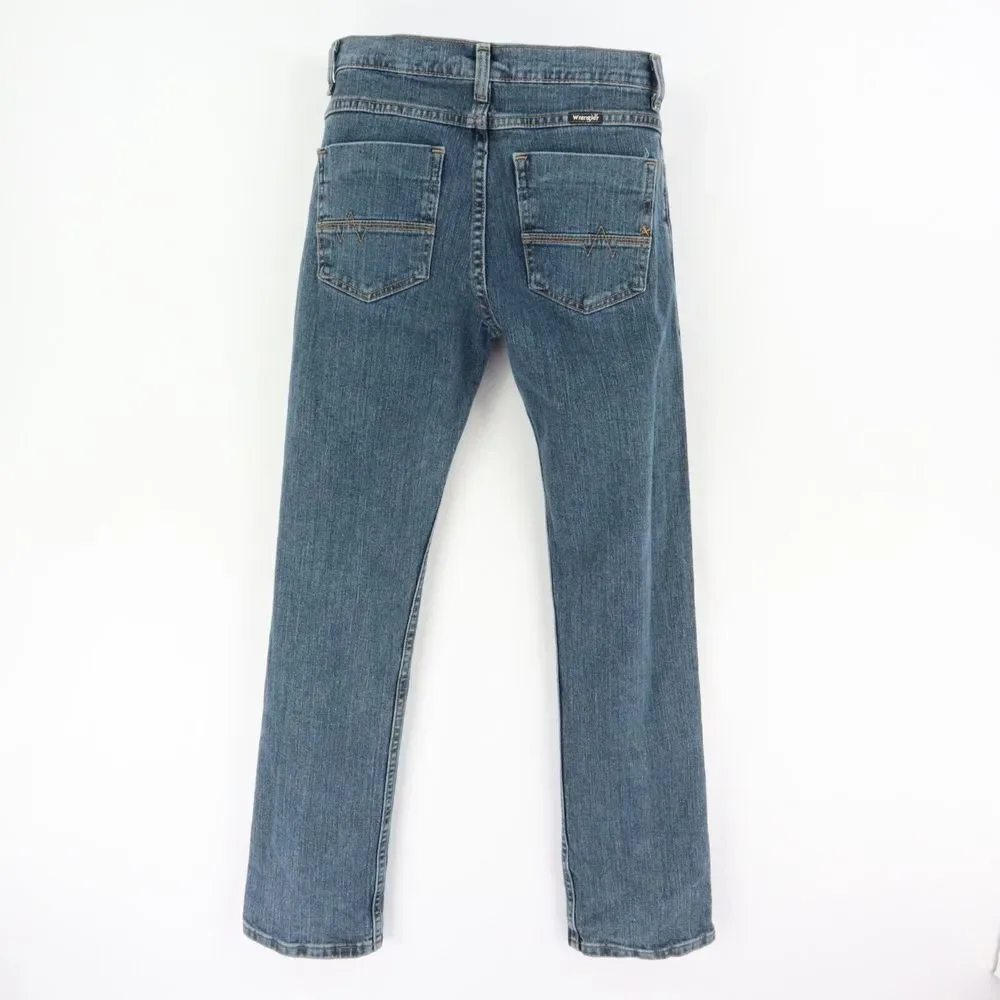 Wrangler Straight Leg Jeans Boys Size 16‎ Blue Cotton Blend Mid Rise